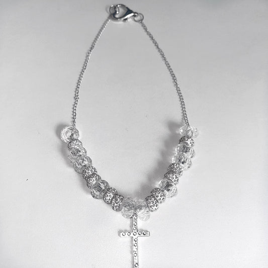 Cross diamanté necklace