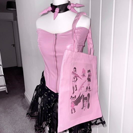 Goth anime girl tote bag