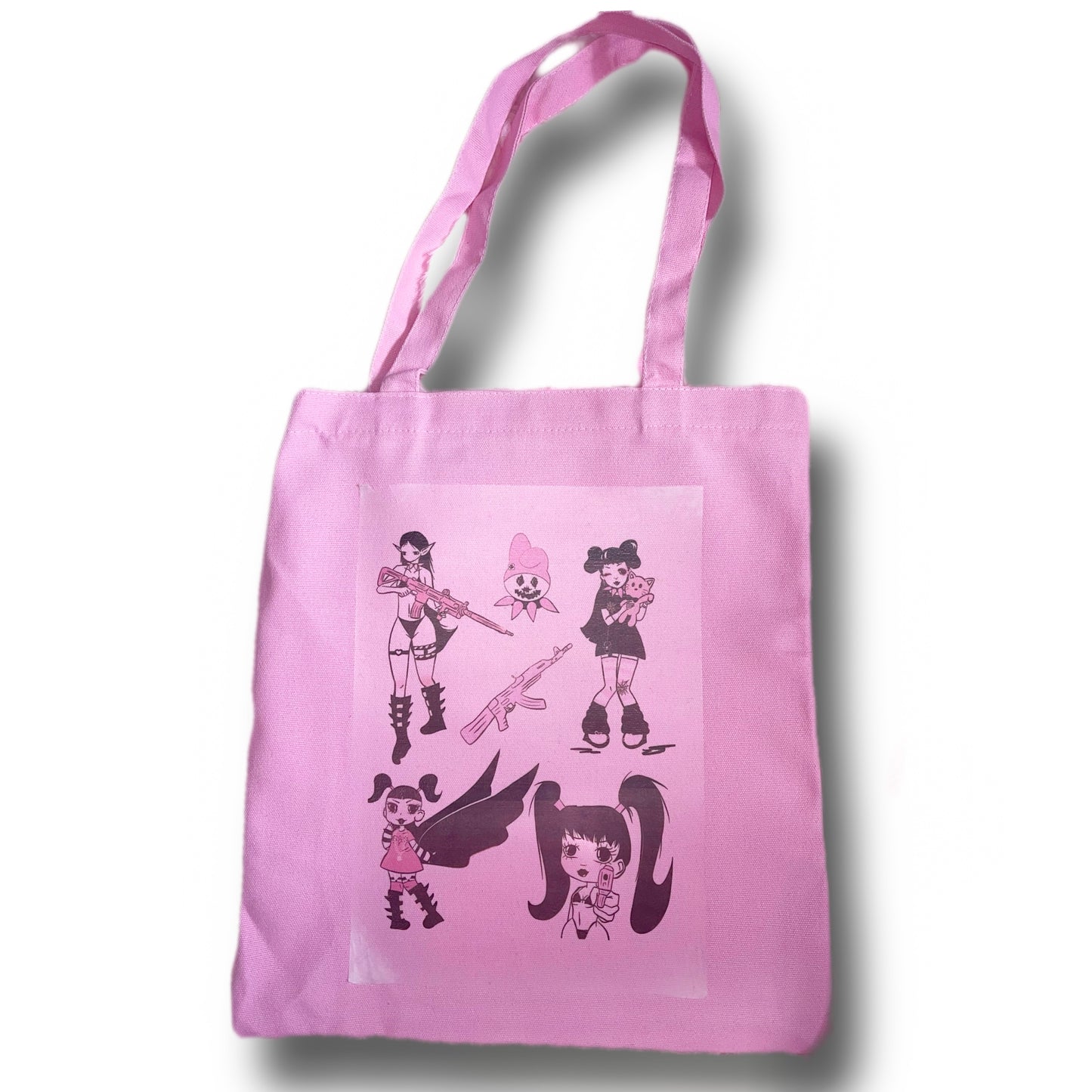 Goth anime girl tote bag